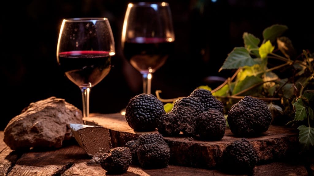 Red wine pairing with black truffles in Dordogne