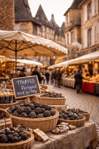 Truffle market in Sarlat Dordogne
