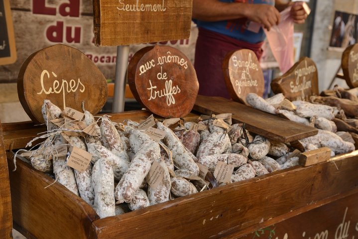 Sarlat market with fresh produce