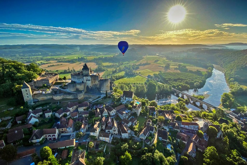 A bird's-eye view of the  medieval castle Castelnaud