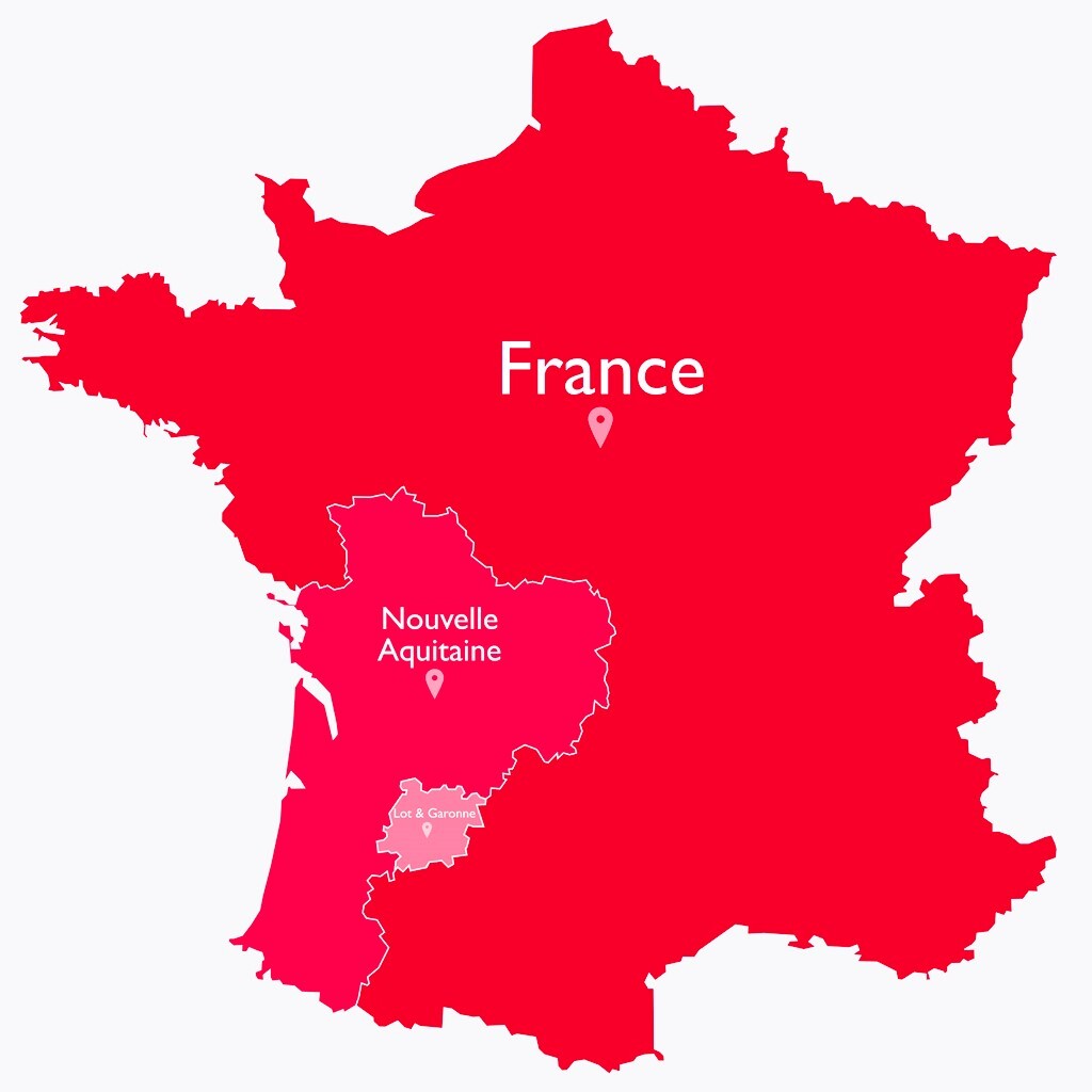 Map showing Lot-et-Garonne in southwest France